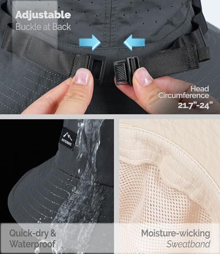 Mens Bucket Sun Hats (One Size / Dark Grey)