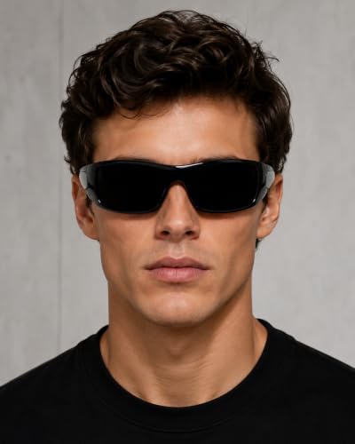 Z87 Wrap Around Safety Sunglasses for Big Heads Men TR90 Ultralight UV400 Protection 8711