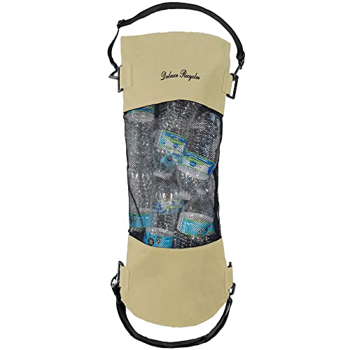 Boat Trash Can Reinforced Straps and 4 Carabiner Clips; 11x27” Extra Large Mesh Boat Trash Bag; Camper