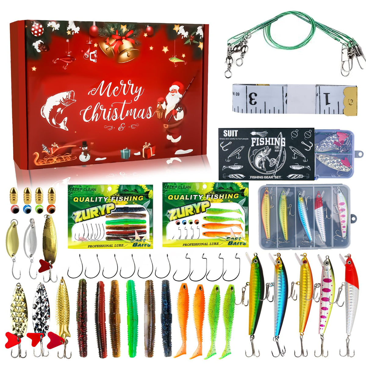 Christmas Fishing Gift Lures Kit Christmas Edition (Christmas Fishing Gift Box)
