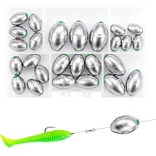 Egg Sinkers Kit Fishing Weights Slip Sinkers for Catfish Bottom Fishing