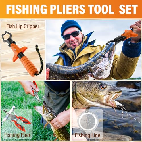 Fishing Gift Set for Men Dad Fishermen (Orange / Style 2)