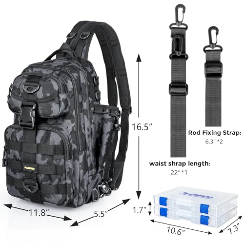 Fishing Backpack (Black Bag With 2 Boxes (No Rod))