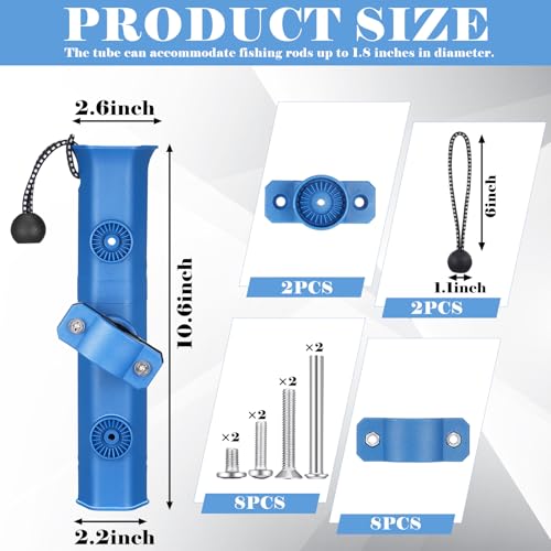 2 Pcs Fishing Rod Holder for Bike Rack Pole Mount Rotatable Fishing Chair Pole Holders with Clamp for Boat Bicycle Motorcycle Kayak Cart (Blue)