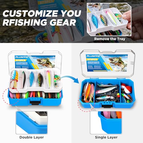 Fishing Rod and Reel Combo Pole Gear Kit Telescopic Beginner (Grey Rod &373pcs Tackle (5.91 ft))
