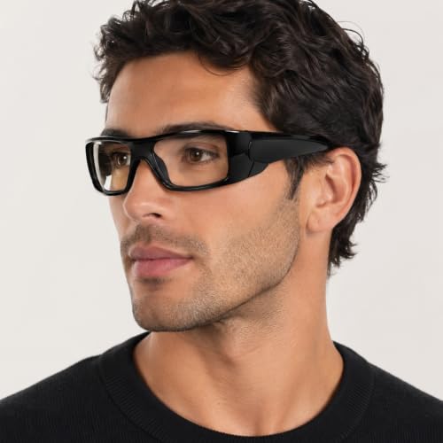 Z87 Wrap Around Safety Sunglasses for Big Heads Men TR90 Ultralight UV400 Protection 8711