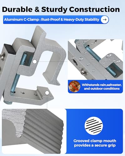Aluminum Fishing Rod Holder for Truck Bed Holds 4 Fishing Rods