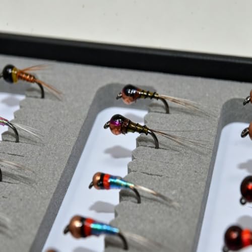 24/36/50/66 Premium Hand Tied Fly Fishing Flies Assortment | Waterproof Fly Boxes | Dry, Wet, Nymphs, Streamers, Wooly Buggers, Terrestrials | Trout, Bass Lure Set, Kit, Gift