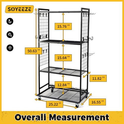 Fishing Rod Holder for 12 Rods (Black-12 Rods Upgraded / 12 Rods withDouble Mess)