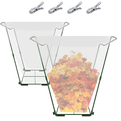 2 Pack Heavy Duty Metal Trash Bag Holder Stand for Yard (Green-2)
