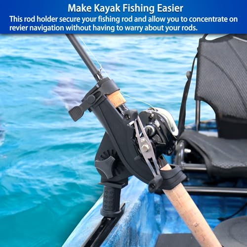 Kayak Track Fishing Rod Holder with Rubber Strap Easy Adjust and Remove