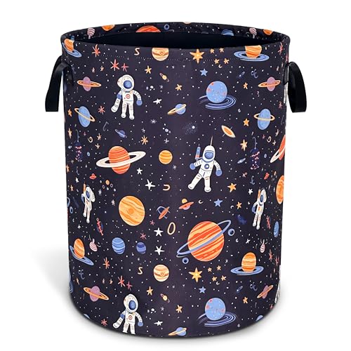 Night Sun Stars Moon Laundry Basket Foldable Oxford Cloth 18.9 x 16.5 Inch