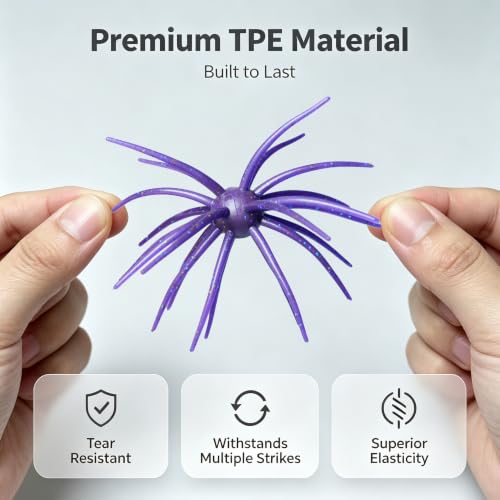 Urchin Baits for Bass Fishing (C-Purple / 4.3in-10pcs)