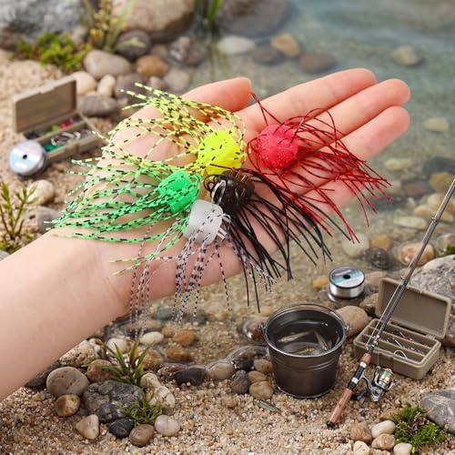 50 Pcs Fuzzy Dice Fishing Lure Dice Baits for Bass (Colorful)