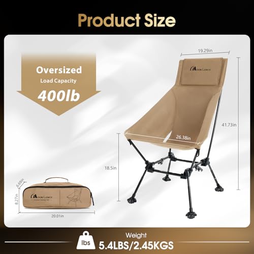 Oversized High Back Camping Chair for Adults (Brown)