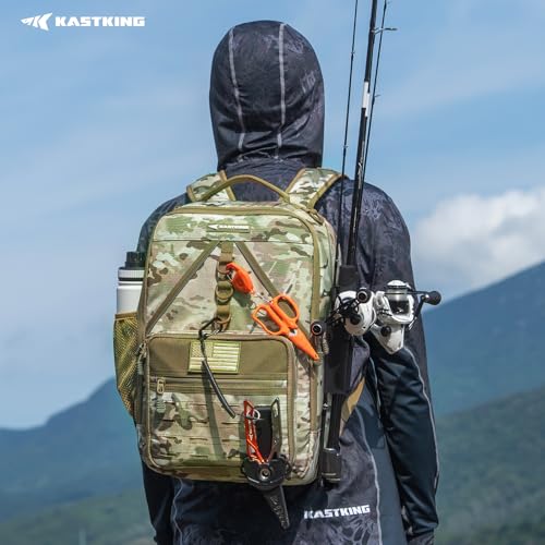 KastMate Fishing Backpack With 2 Rod Holders (D: Khaki Camo)