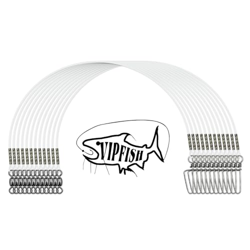 Fishing Fluorocarbon Leader with Crane Swivel and Snaps (60LB, 24" / Clear Fluoro Leader(12Pack))