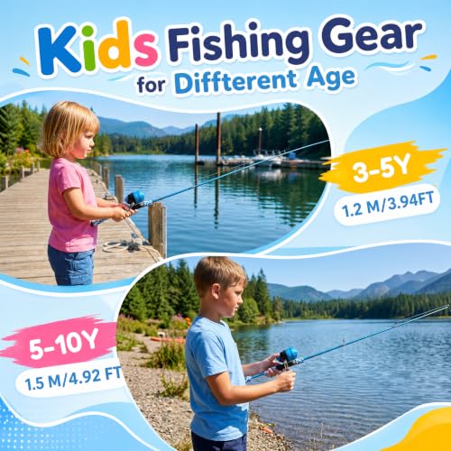 Kids Fishing Pole (Light Blue 3.94ft)