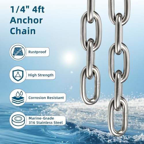 Boat Anchor Rope and Chain Kit with Boat Rope and Chain
