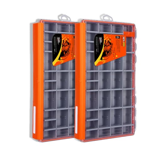 Deluxe Fishing Tackle Box (3700 Orange 2 packs)