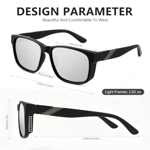 Polarized Sunglasses for Men Women (3pack Black/Blue/Silver)