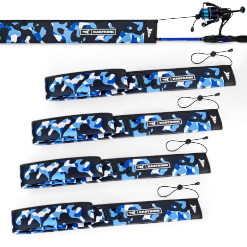 MeshGuard Camo Fishing Rod Sleeves (Blue Camo 4 Pcs / Spinning)