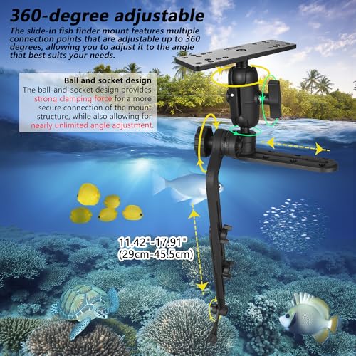 Kayak Fish Finder Mount with Adjustable Transducer Mounting Arm (Medium)
