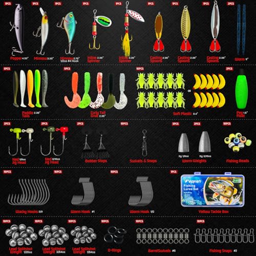 145PCS Fishing Tackle Box Kit with Tackle Included