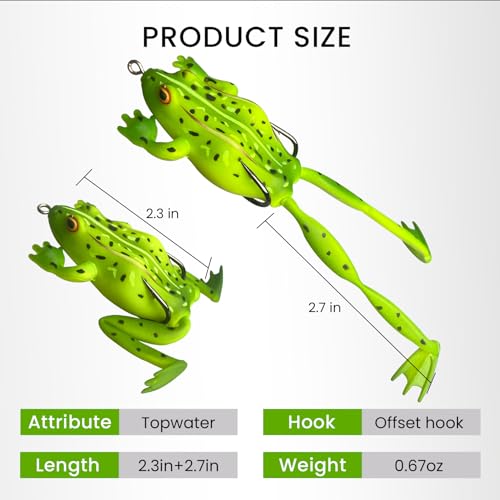 3 pcs 4 Legged Frog Lures (4-Legged Frog Soft Lures)