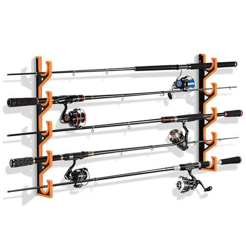Horizontal Fishing Rod Holders for Garage Wall & Ceiling (1 Pack)