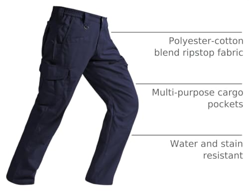 Cargo Pants for Mens Outdoor Light Weight Work Hiking Pants Breathable Stretch Relaxed Fit Comfy Summer Utility Tactical Fishing Pants with Elastic Waistband Dark Blue 42Wx30L (Dark Blue / 42W x 30L)