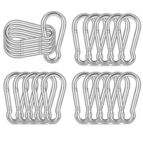 20PCS Carabiner Clips (Silver / 20PCS-M6)