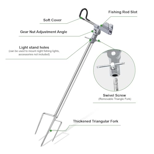 Fishing Rod Holders for Bank Fishing (Silver)