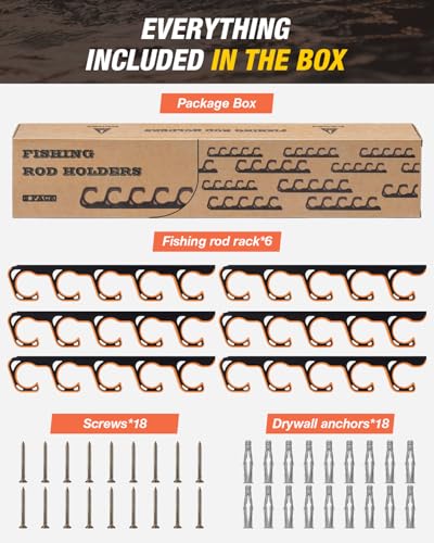 Fishing Rod Rack (Orange / 3 pack holds up 15 rods)