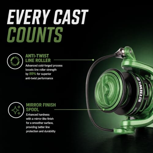 Spinning Reel for Freshwater Fishing (Green / LF2000)