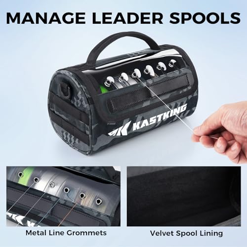 BaitSpace Line Bag Water Resistant Tackle Bag (D: Black Camo-Large)