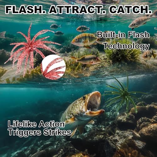 Sea Urchin Baits for Bass Fishing (Red/Dark Spotted Gray/Dark Green)
