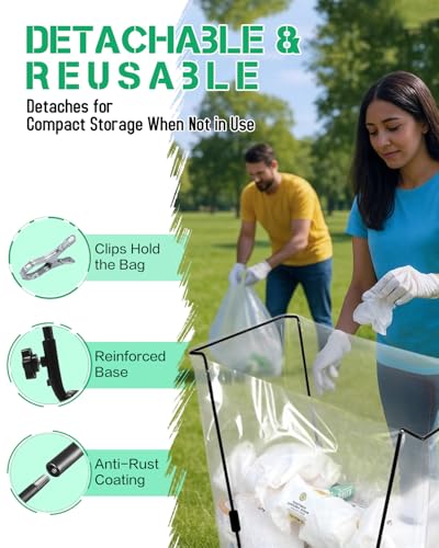 Outdoor Metal Leaf Bag Holder Stand (Green)
