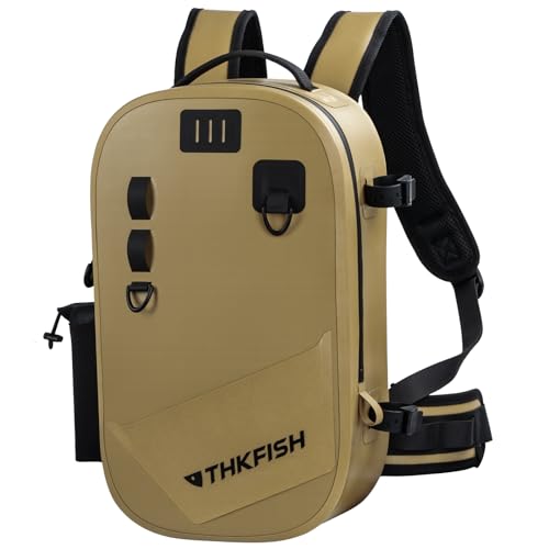 IPX8 Waterproof Fishing Backpack with Rod Holder (Brown)