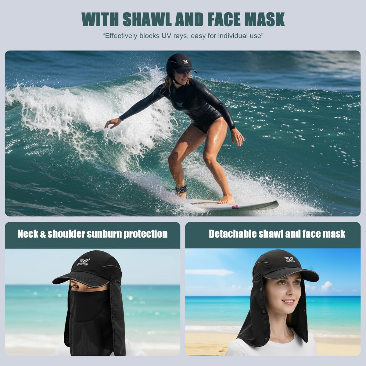 Surf Helmet Hat (Black / Medium)