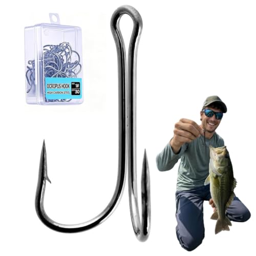 Pack of 30 Fishing Double Frog Hooks (1#-30 Pcs)