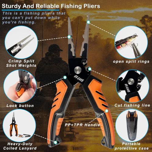7 PCS Fishing Pliers Tool Kit (Orange)