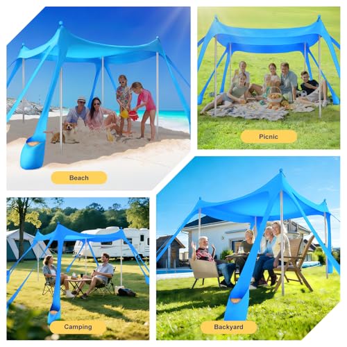 Beach Tent Sun Shelter 10x10FT (Sky Blue)