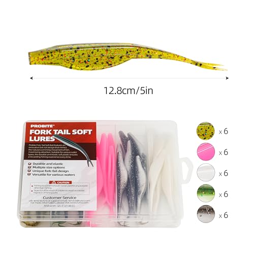 Fork Tail Soft Lures (5 Inch-30pcs / mix color)