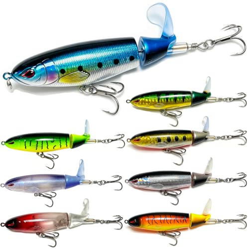 Topwater Fishing Lures with Rotating Tail