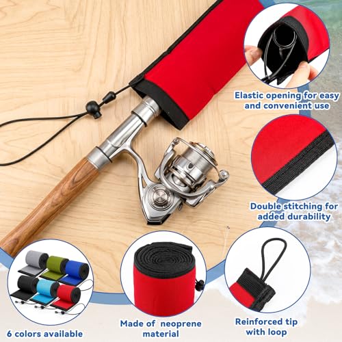 6 Pack Neoprene Fishing Rod Sleeves