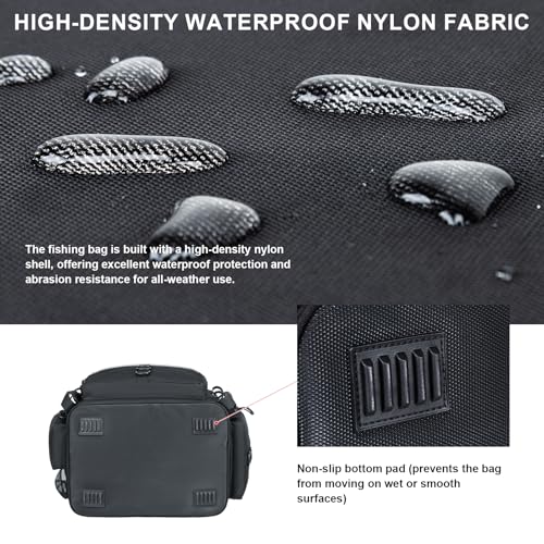 Fishing Tackle Bag with Rod Holders & Cooler Main Compartment