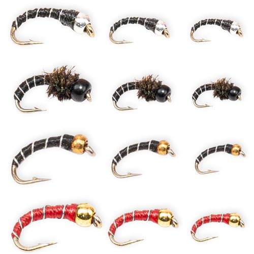 Zebra Midges for Fly Fishing 12 Pack