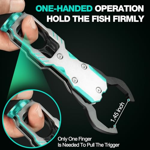 Fish Lip Gripper with Scale 40lb Aluminum Alloy Fishing Grabber