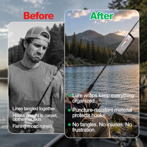 Thick Clear Fishing Lure Wraps with Hook & Loop Closure